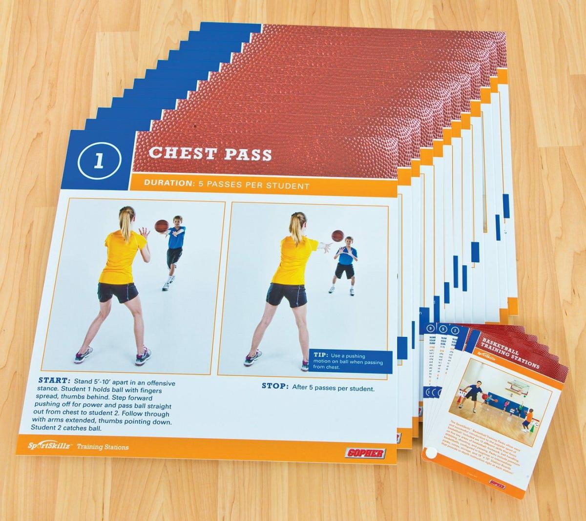 Sportskillz Basketball Training Pack Station Boards & Teacher Cards | Basketball Training Aids & Coaching Supplies Basketball Basketball Training Aids & Coaching Supplies