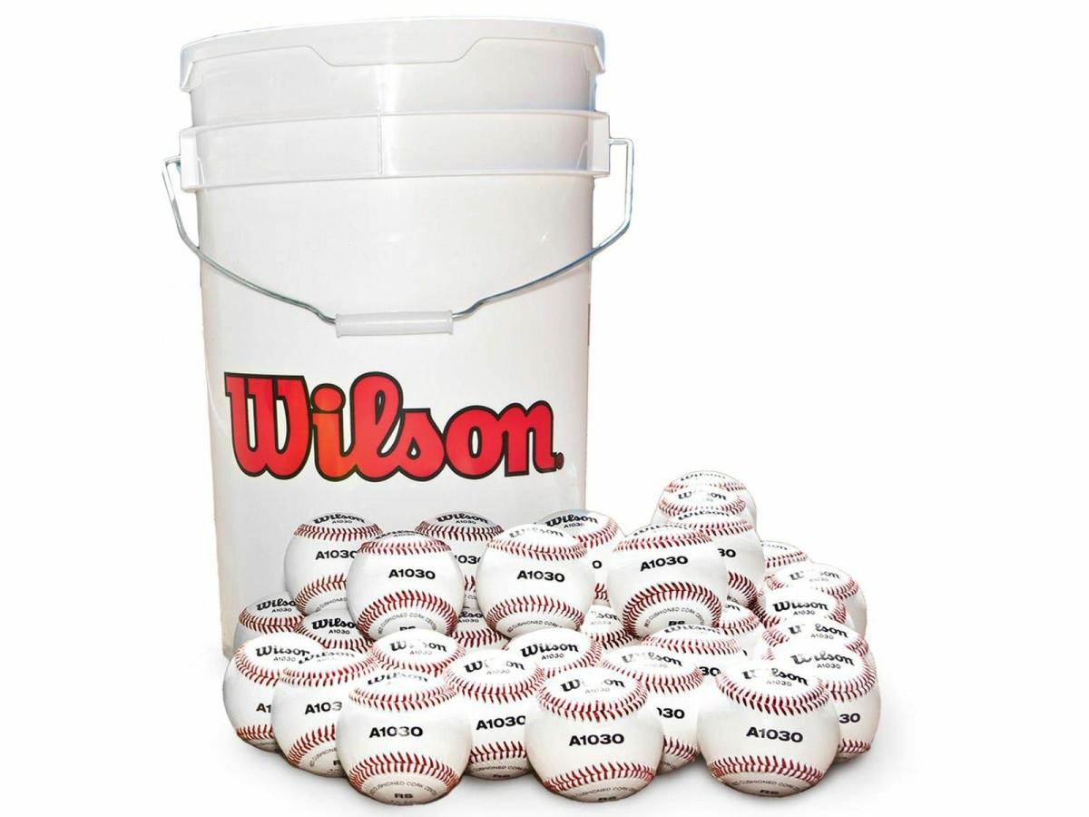 Wilson A1030 Full-Hardness Practice Baseballs With Bucket | Baseballs Baseball Baseballs